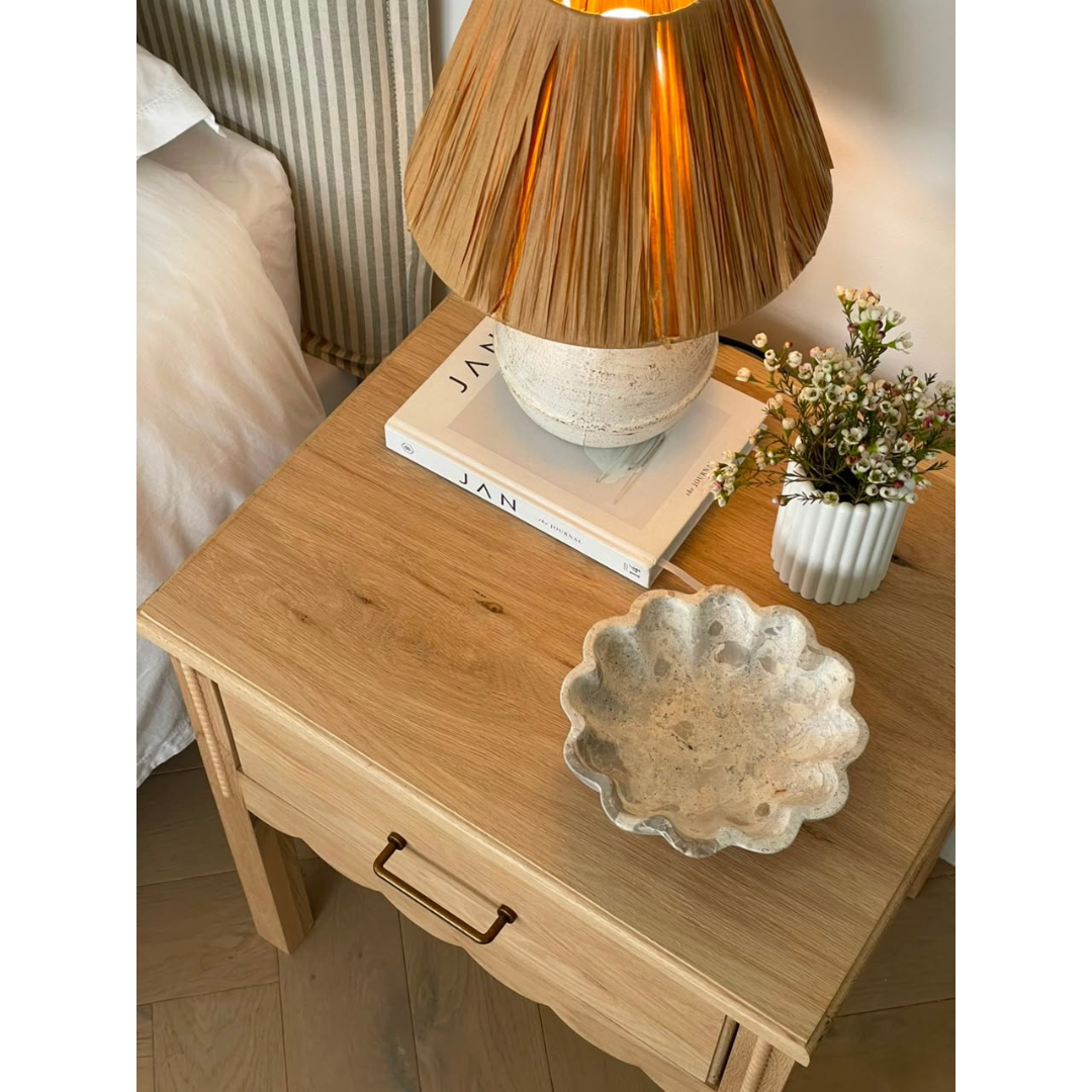 Daisy Bedside Table (White Willow Collection)