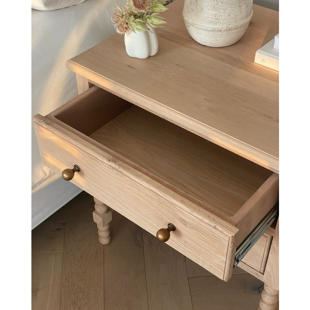 Florence Bedside Table (White Willow Collection)