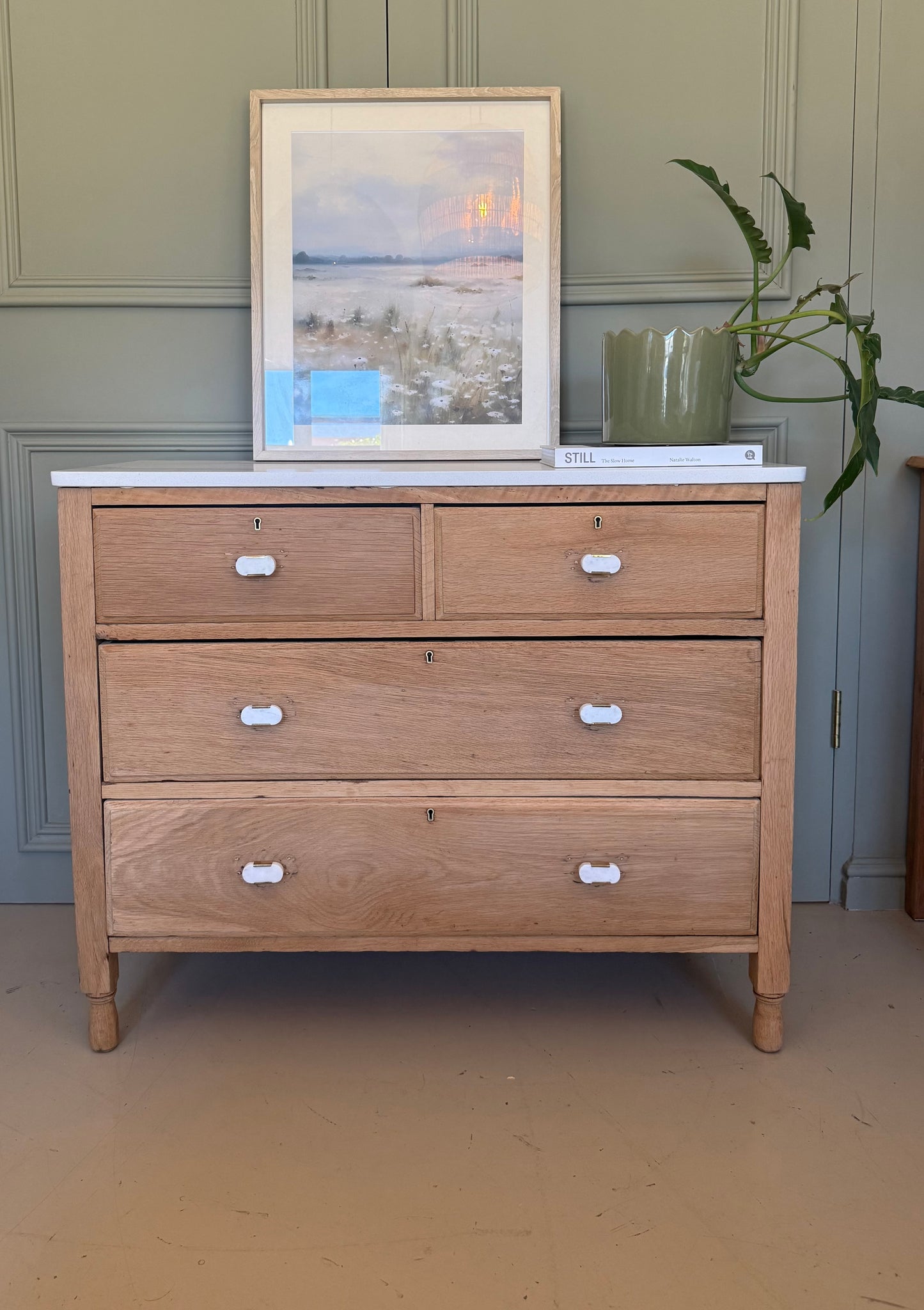 Chest with stone top