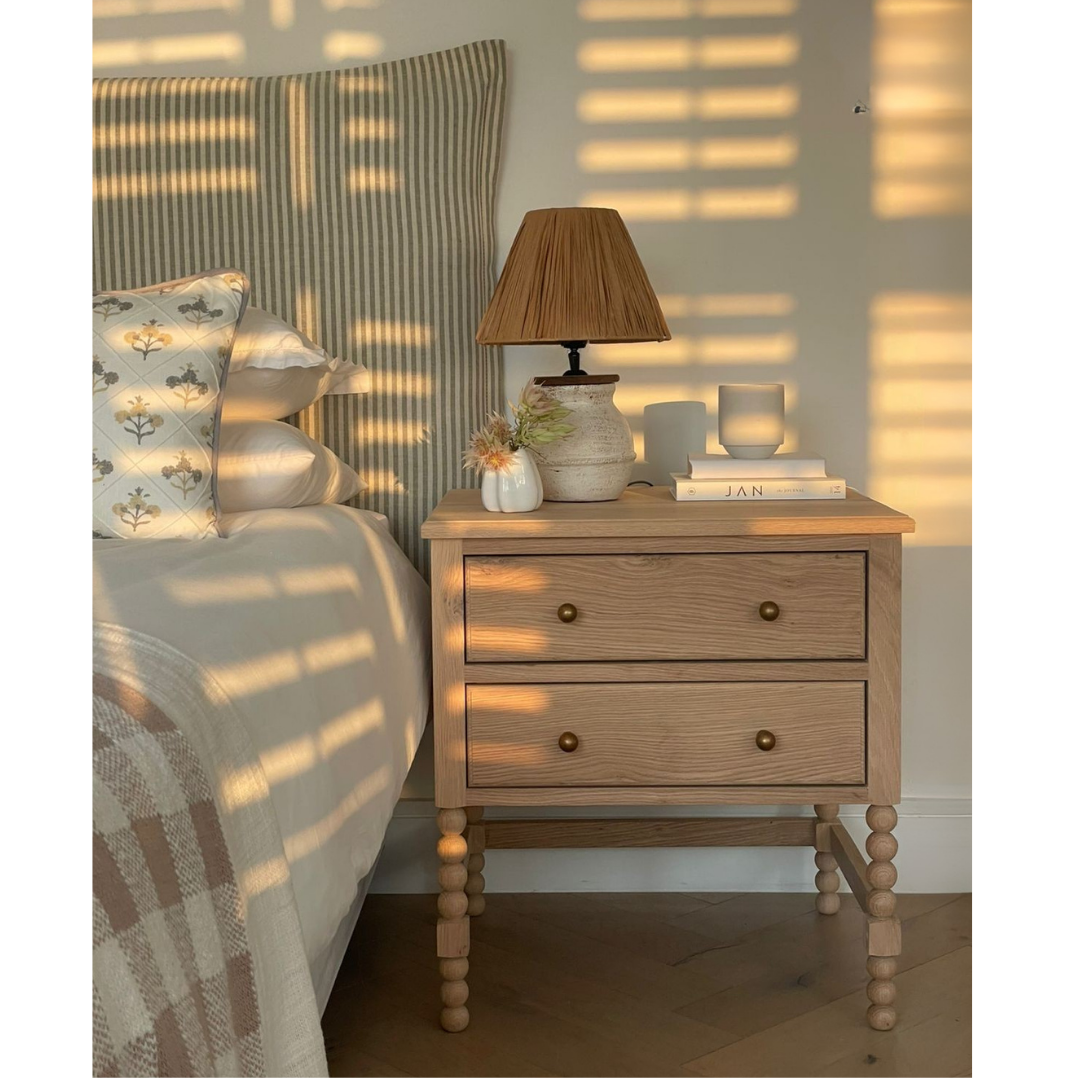 Florence Bedside Table (White Willow Collection)