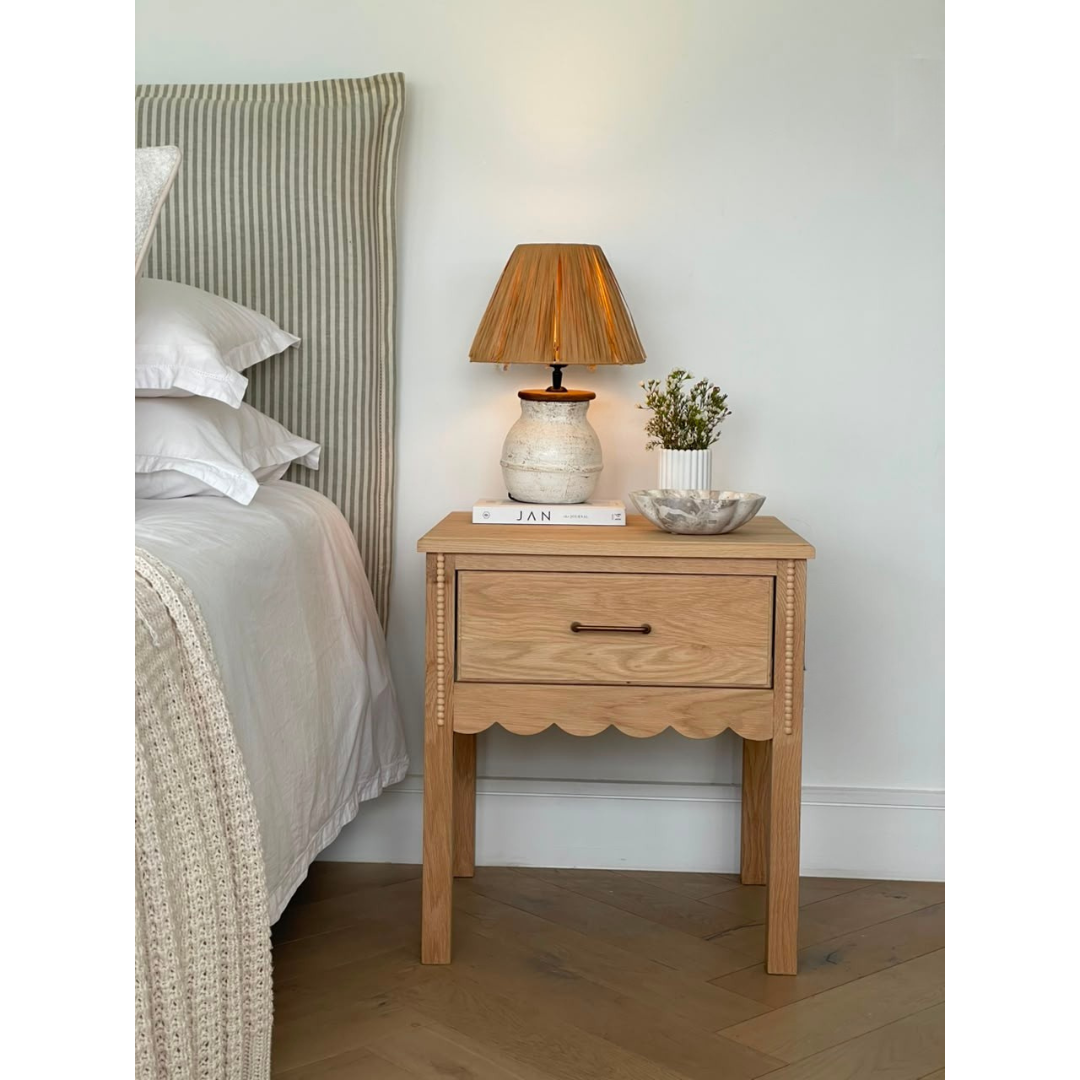 Daisy Bedside Table (White Willow Collection)