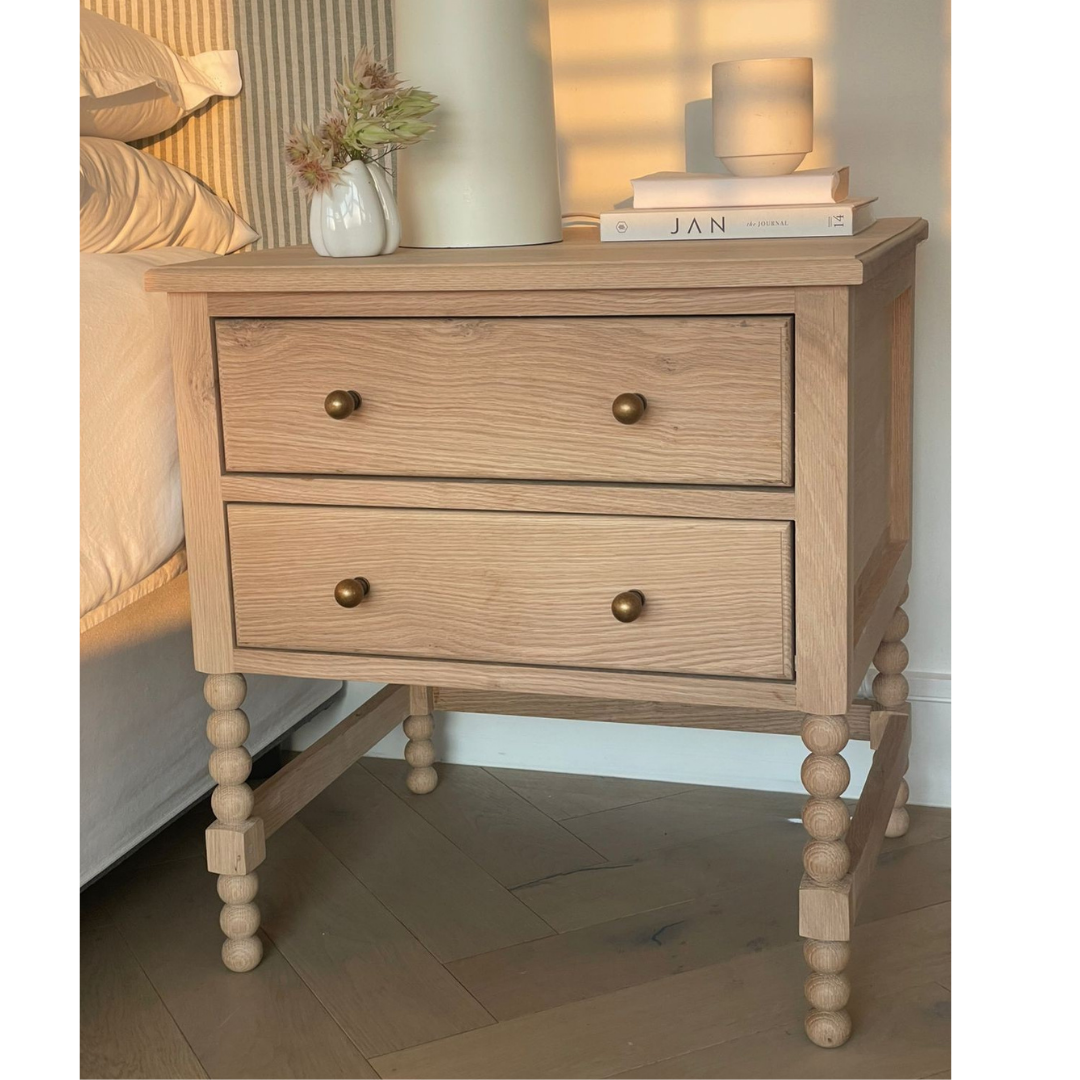 Florence Bedside Table (White Willow Collection)