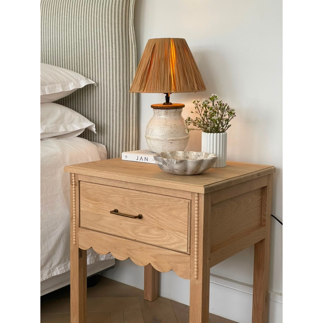 Daisy Bedside Table (White Willow Collection)