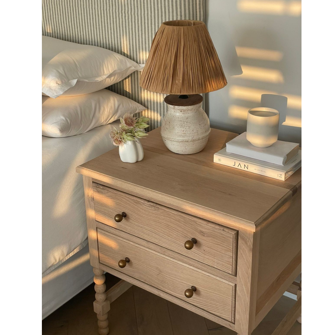 Florence Bedside Table (White Willow Collection)