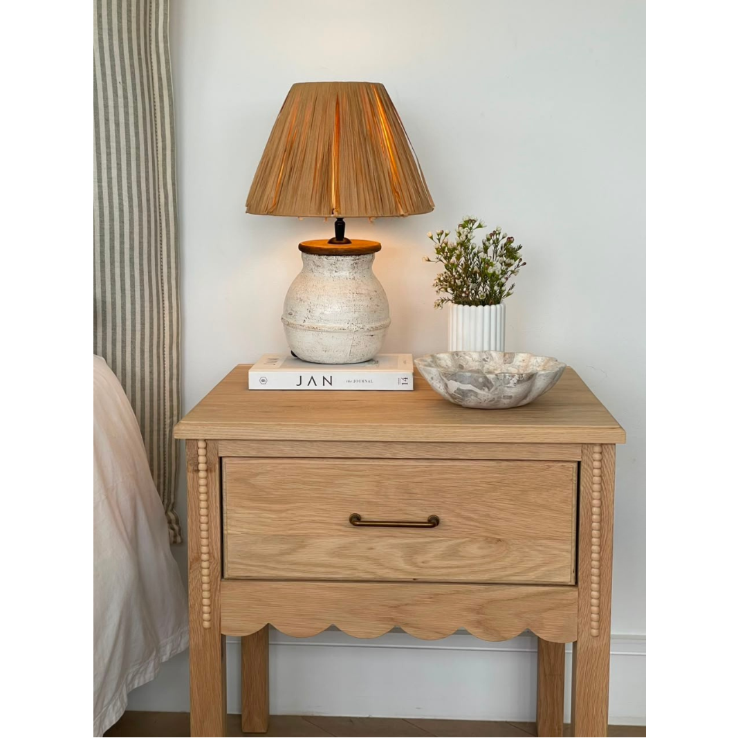Daisy Bedside Table (White Willow Collection)