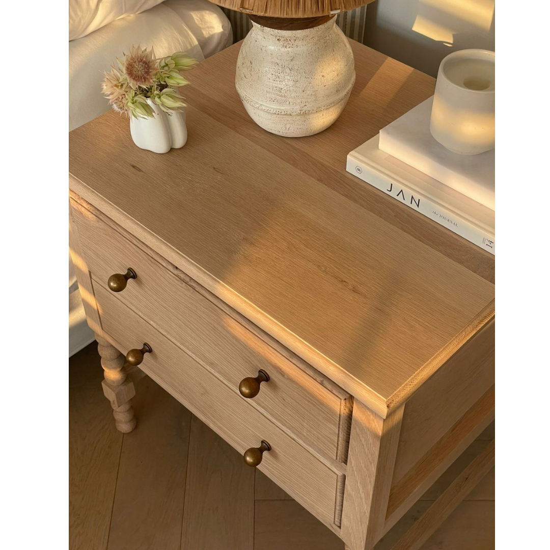 Florence Bedside Table (White Willow Collection)