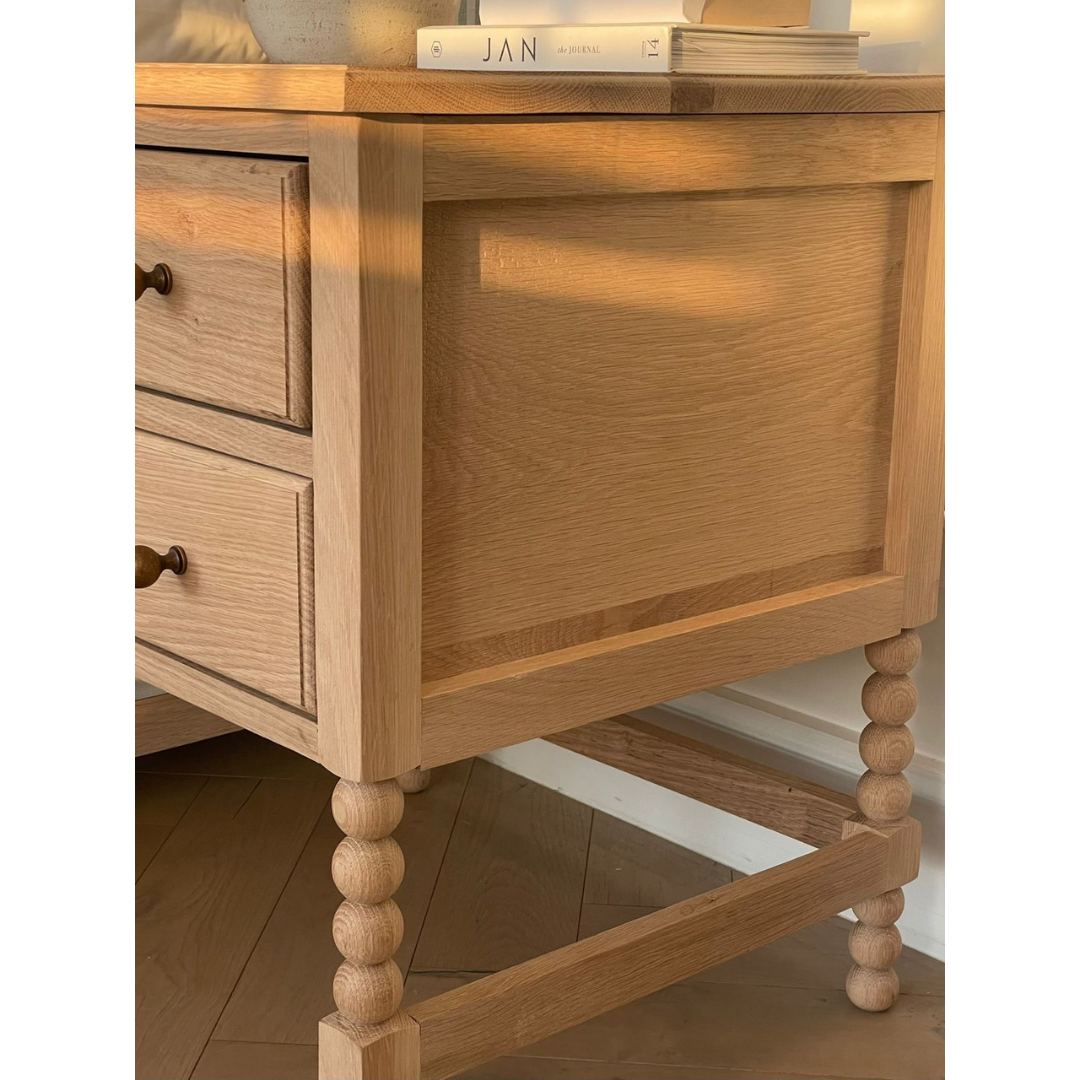 Florence Bedside Table (White Willow Collection)