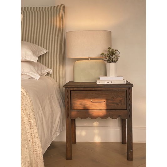 Daisy Bedside Table - Chocolate  (White Willow Collection)