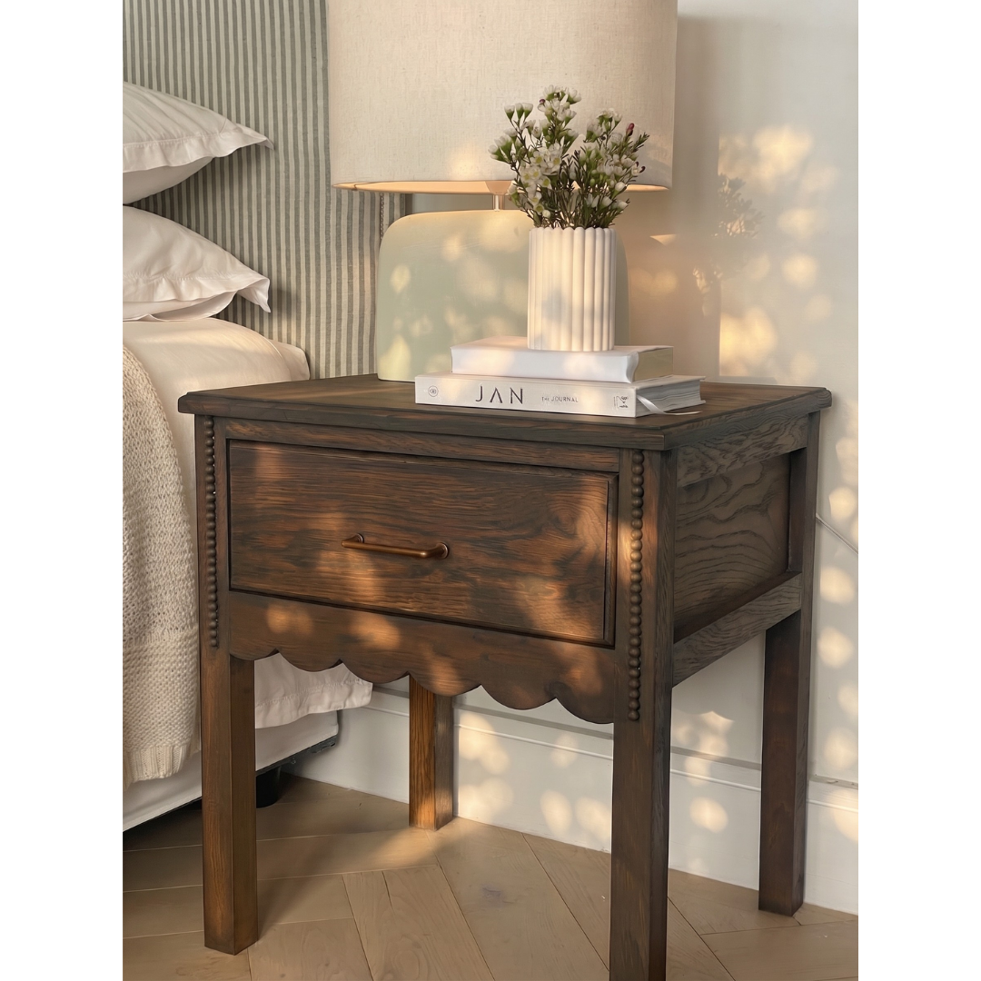 Daisy Bedside Table - Chocolate  (White Willow Collection)