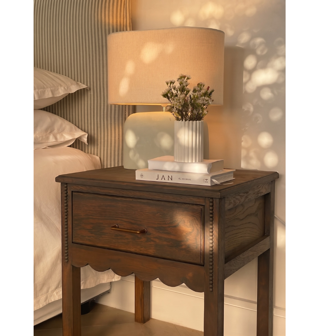 Daisy Bedside Table - Chocolate  (White Willow Collection)