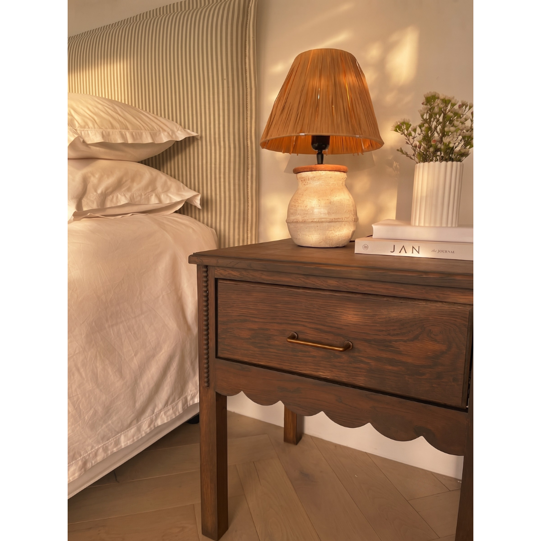 Daisy Bedside Table - Chocolate  (White Willow Collection)