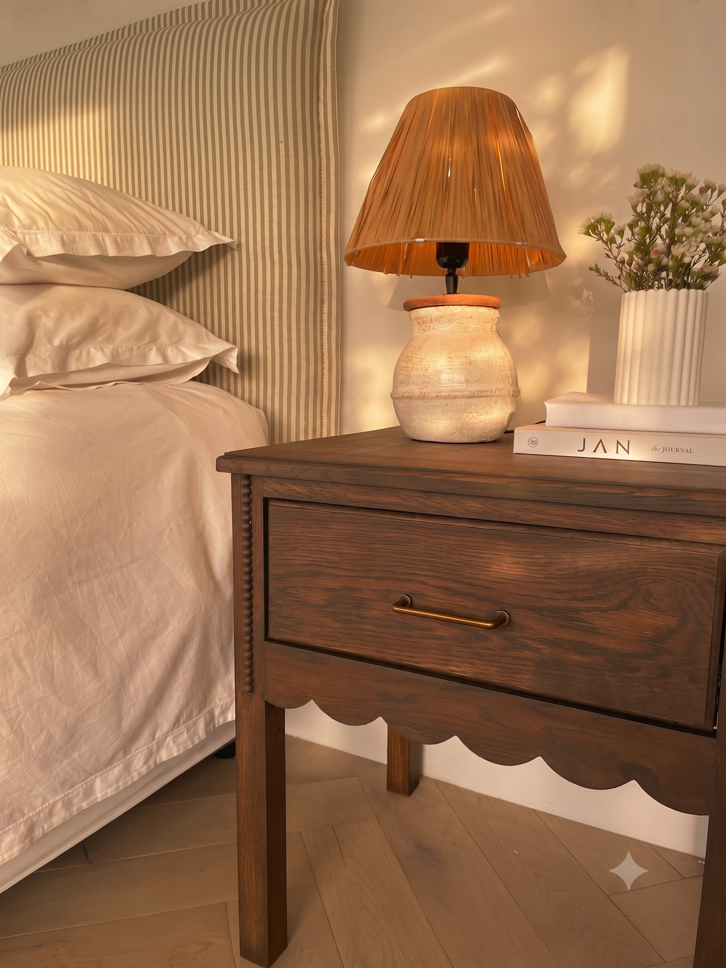 Daisy Bedside Table - Chocolate  (White Willow Collection)