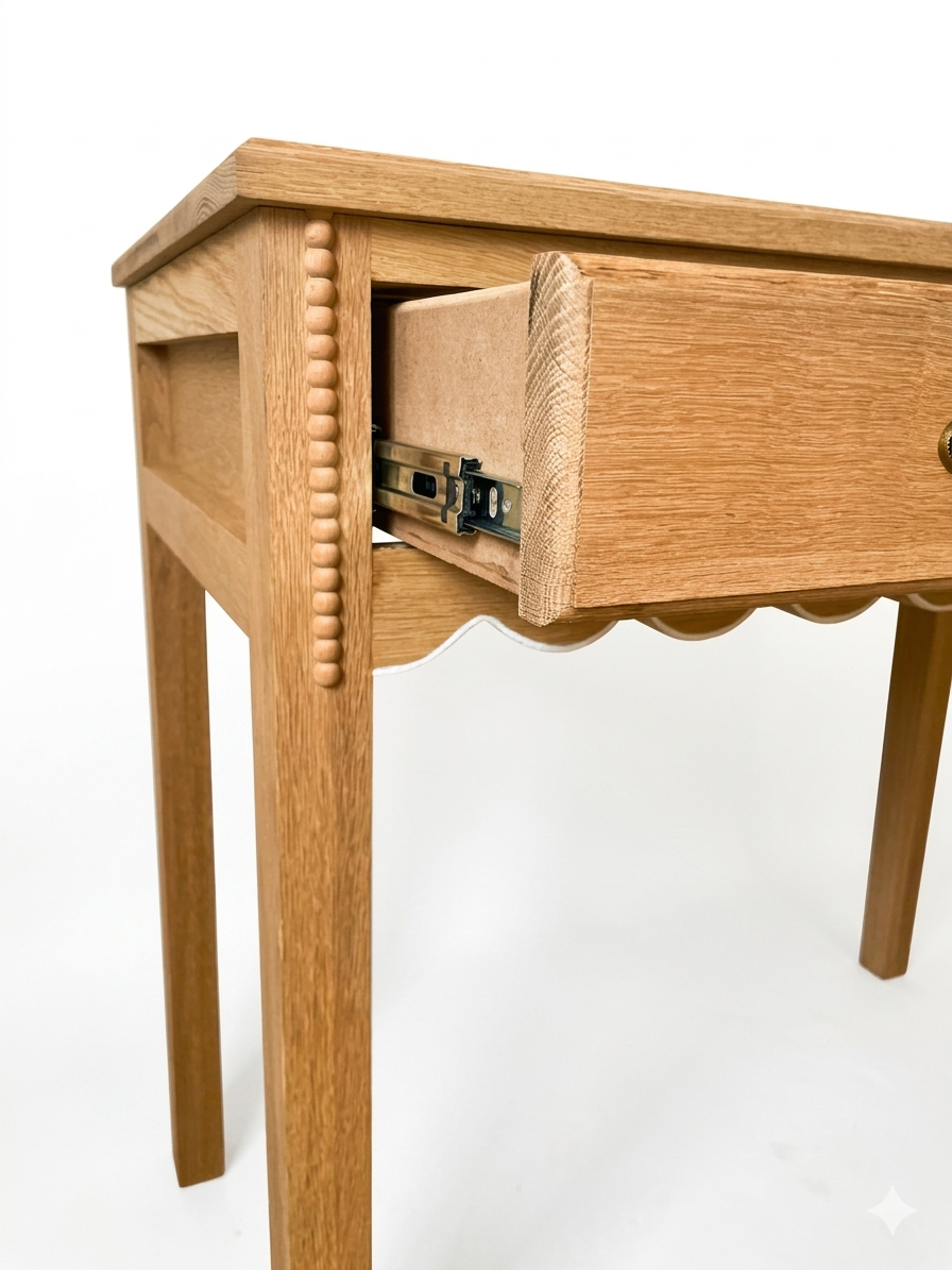 Daisy Dressing Table / Desk (White Willow Home Collection) white scallop