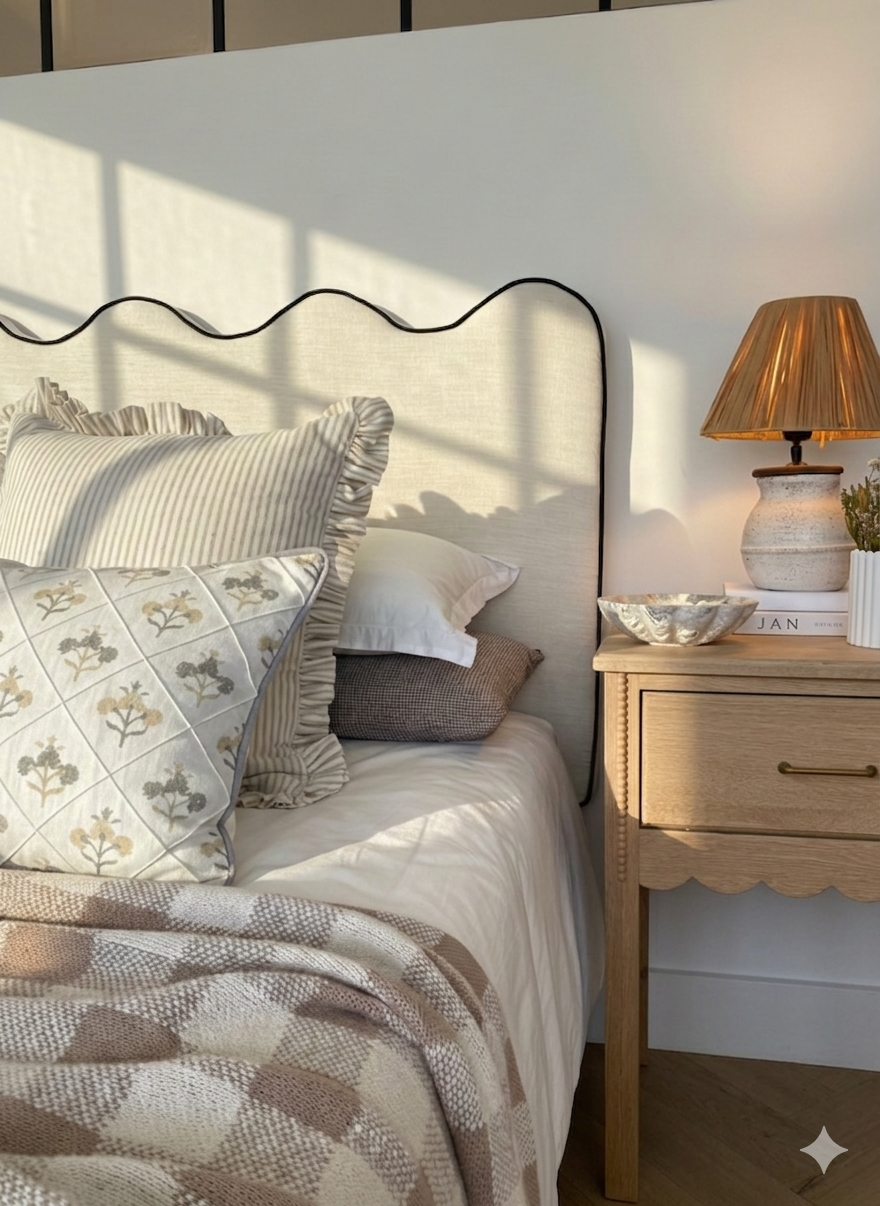 Daisy Bedside Table (White Willow Collection)