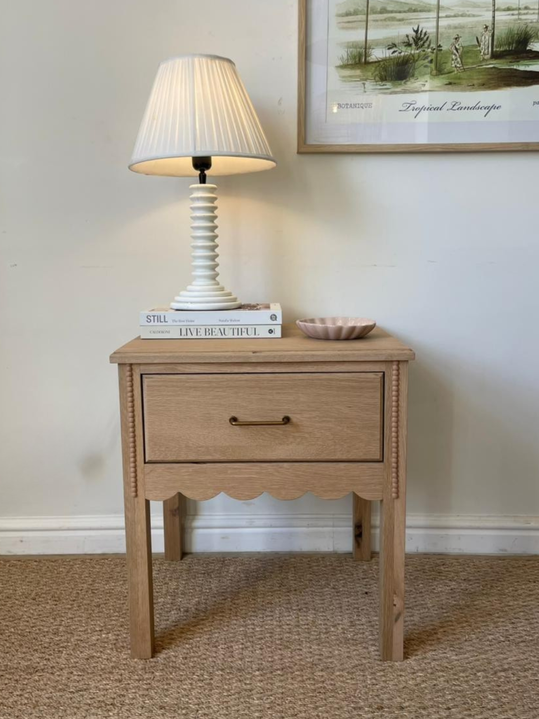 Daisy Bedside Table (White Willow Collection)