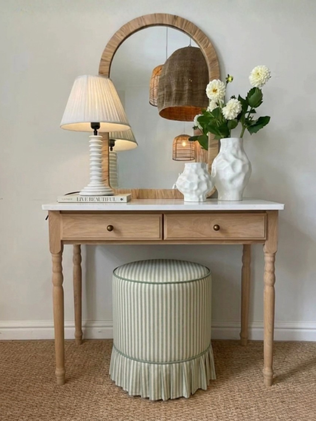 Lola Ottoman (White Willow Home Collection)