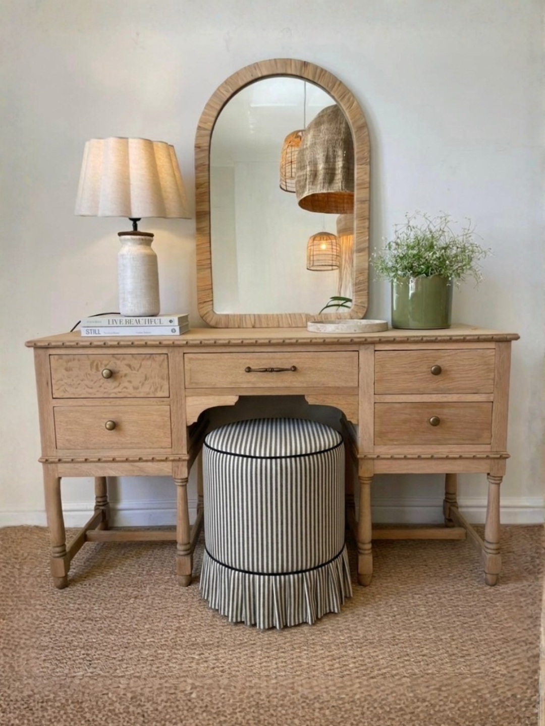 Lola Ottoman (White Willow Home Collection)